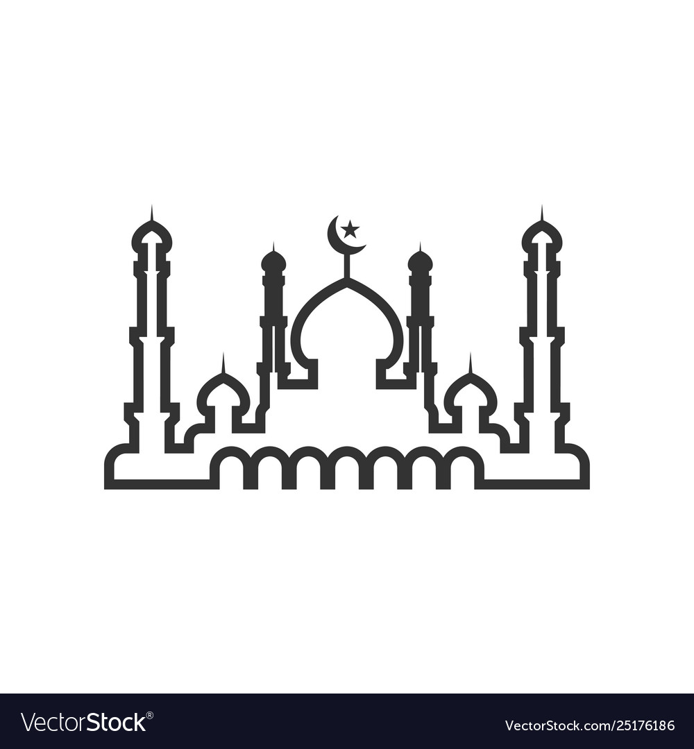 Mosque silhouette graphic design template Vector Image