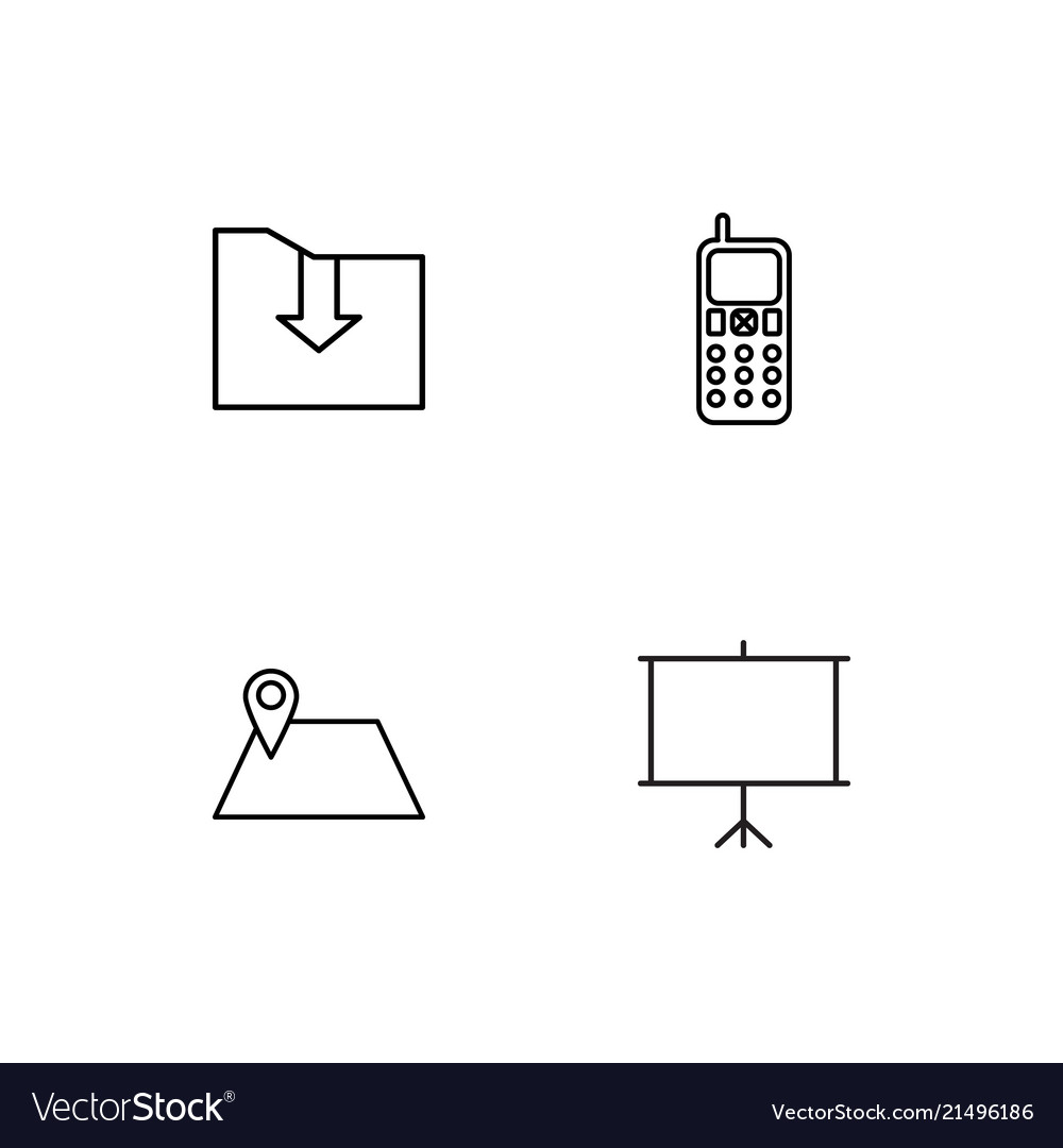 Office linear icons set simple outline