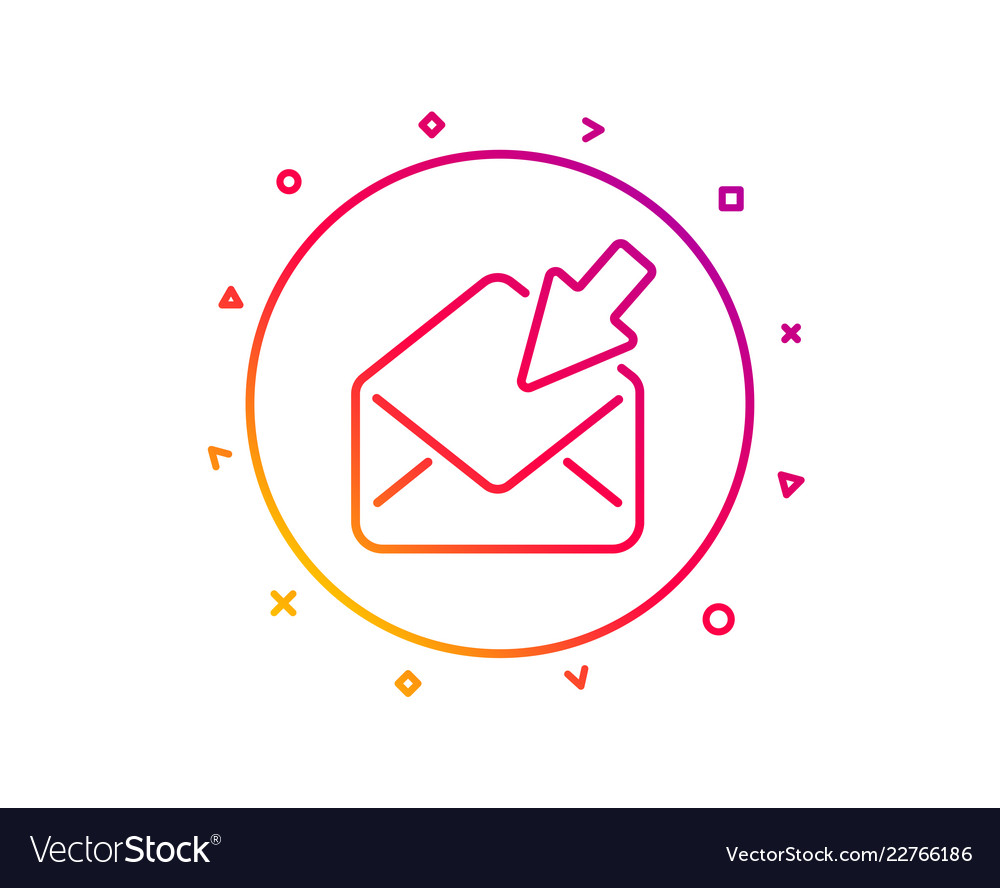 Open mail line icon view message correspondence vector image Open mail line icon view message correspondence