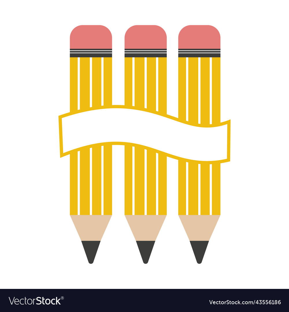 Pencil set with text frame color isolated Vector Image Pencil set with text frame color isolated
