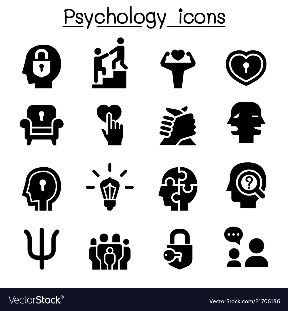 Psychology Icon Set Royalty Free Vector Image Vectorstock