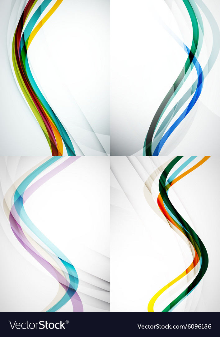 Set abstract backgrounds curve wave lines