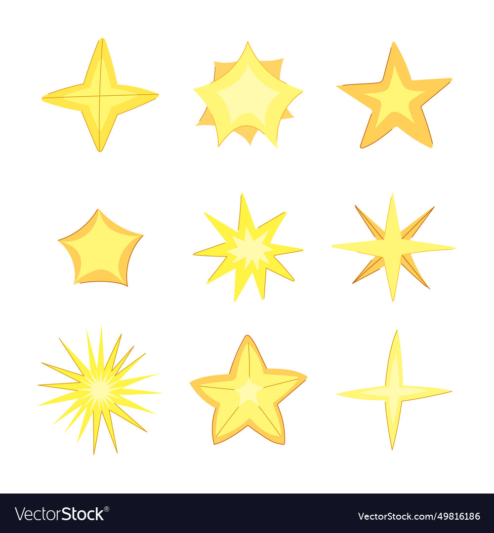 Star set cartoon Royalty Free Vector Image - VectorStock