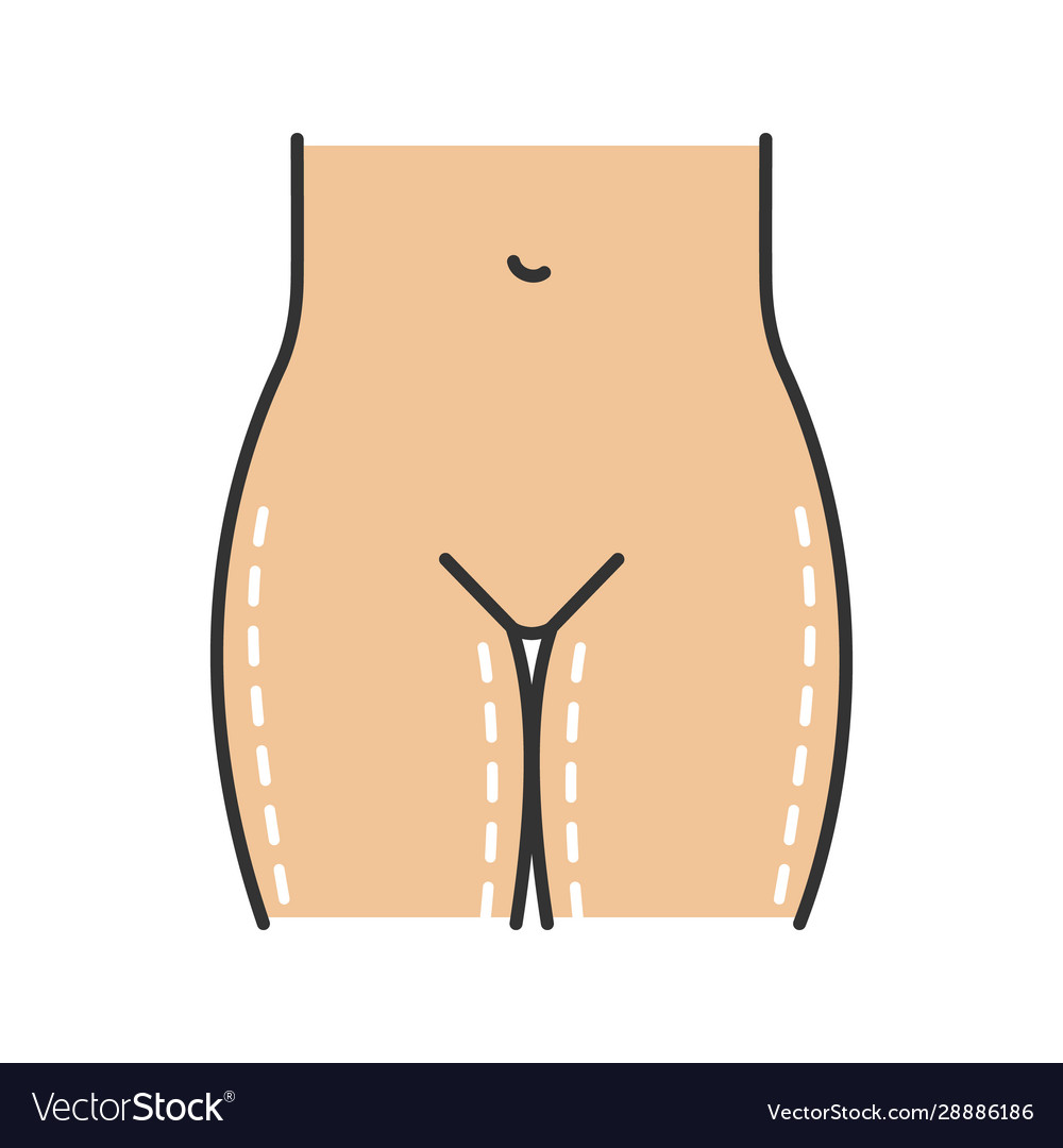 Thigh lift surgery color icon Vector Image Thigh lift surgery color icon