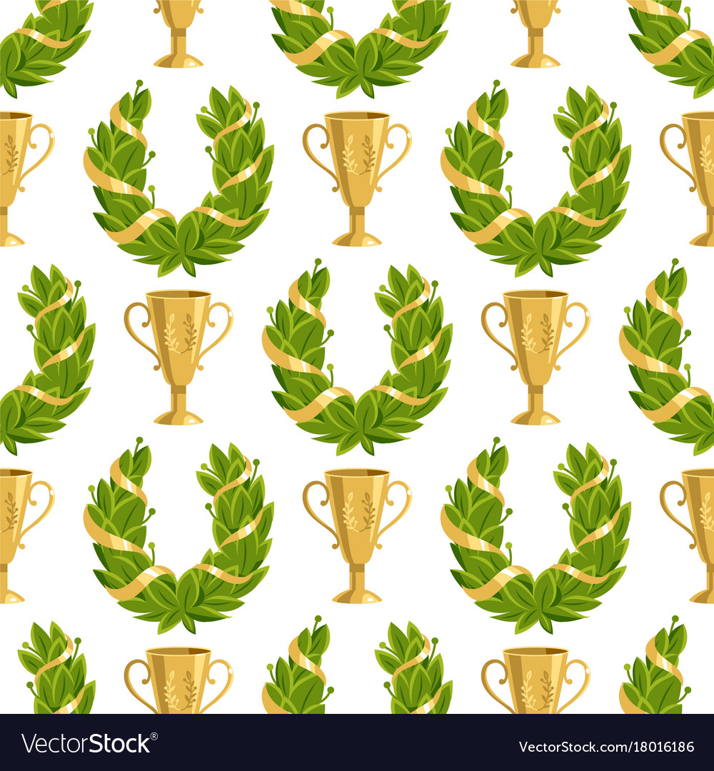 Trophy champion cup seamless pattern