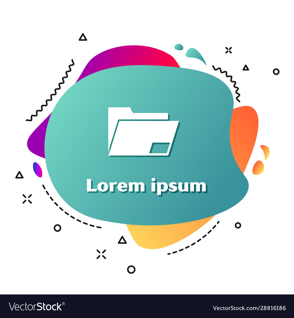 White document folder icon isolated on Vector Image White document folder icon isolated on
