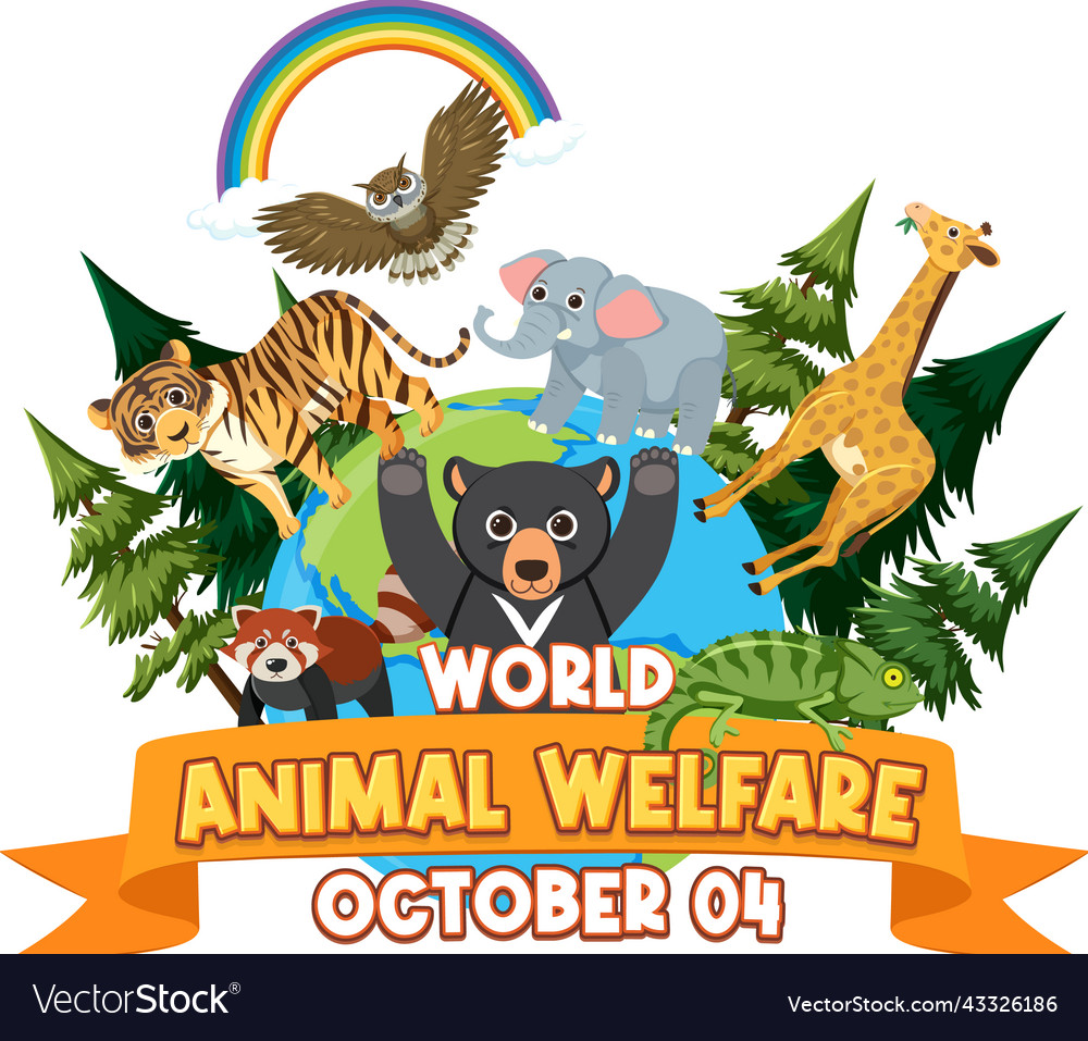 World animal welfare day poster Royalty Free Vector Image World animal welfare day poster Royalty Free Vector Image