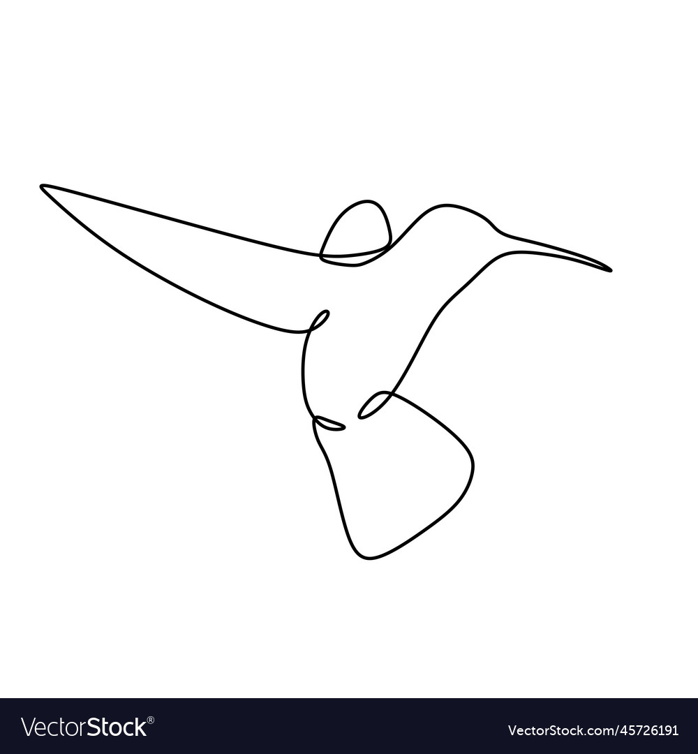 Bird one line drawing continuous lineart vector image Bird one line drawing continuous lineart