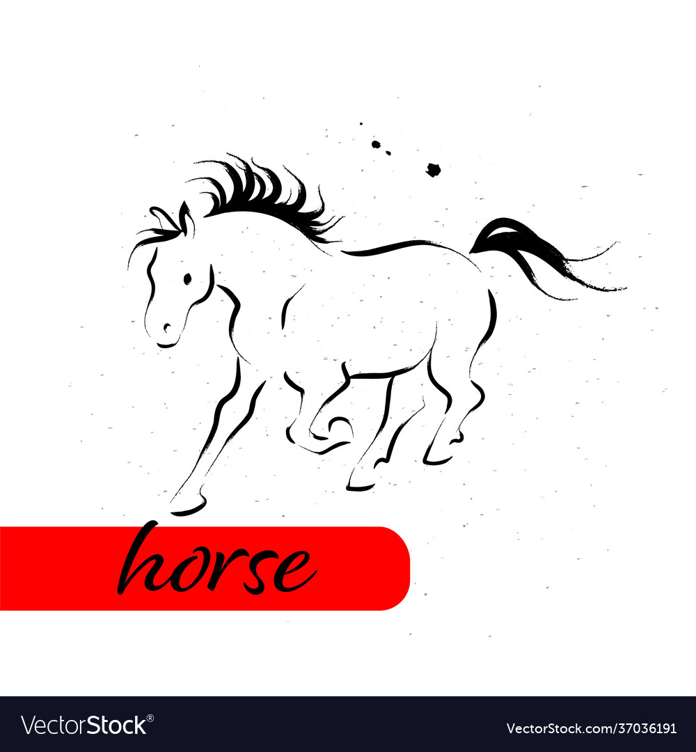 Chinese horse year calendar animal silhouette vector image Chinese horse year calendar animal silhouette