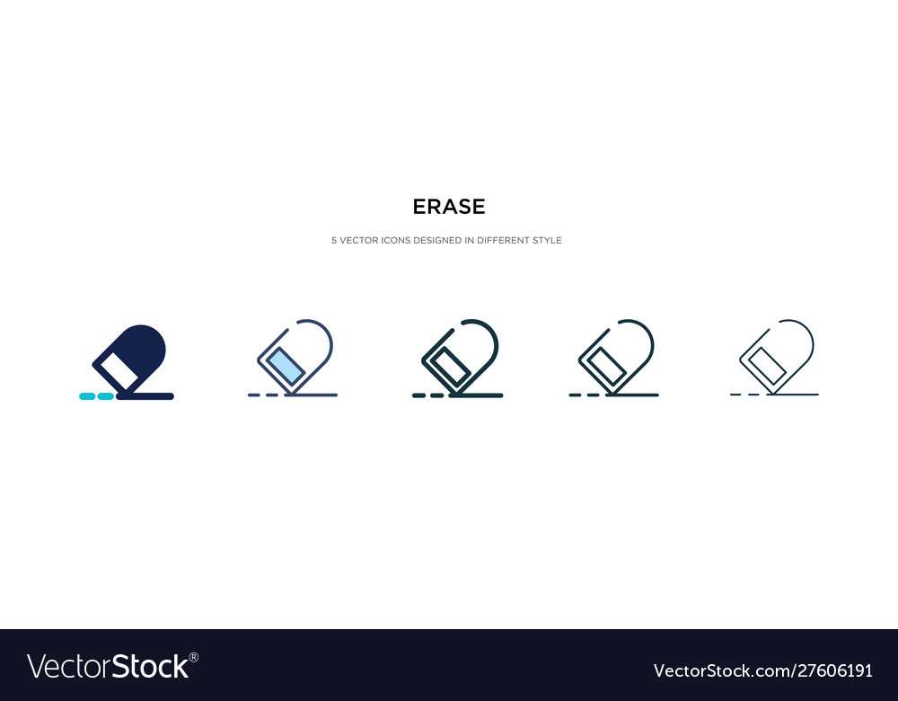 Erase icon in different style two colored