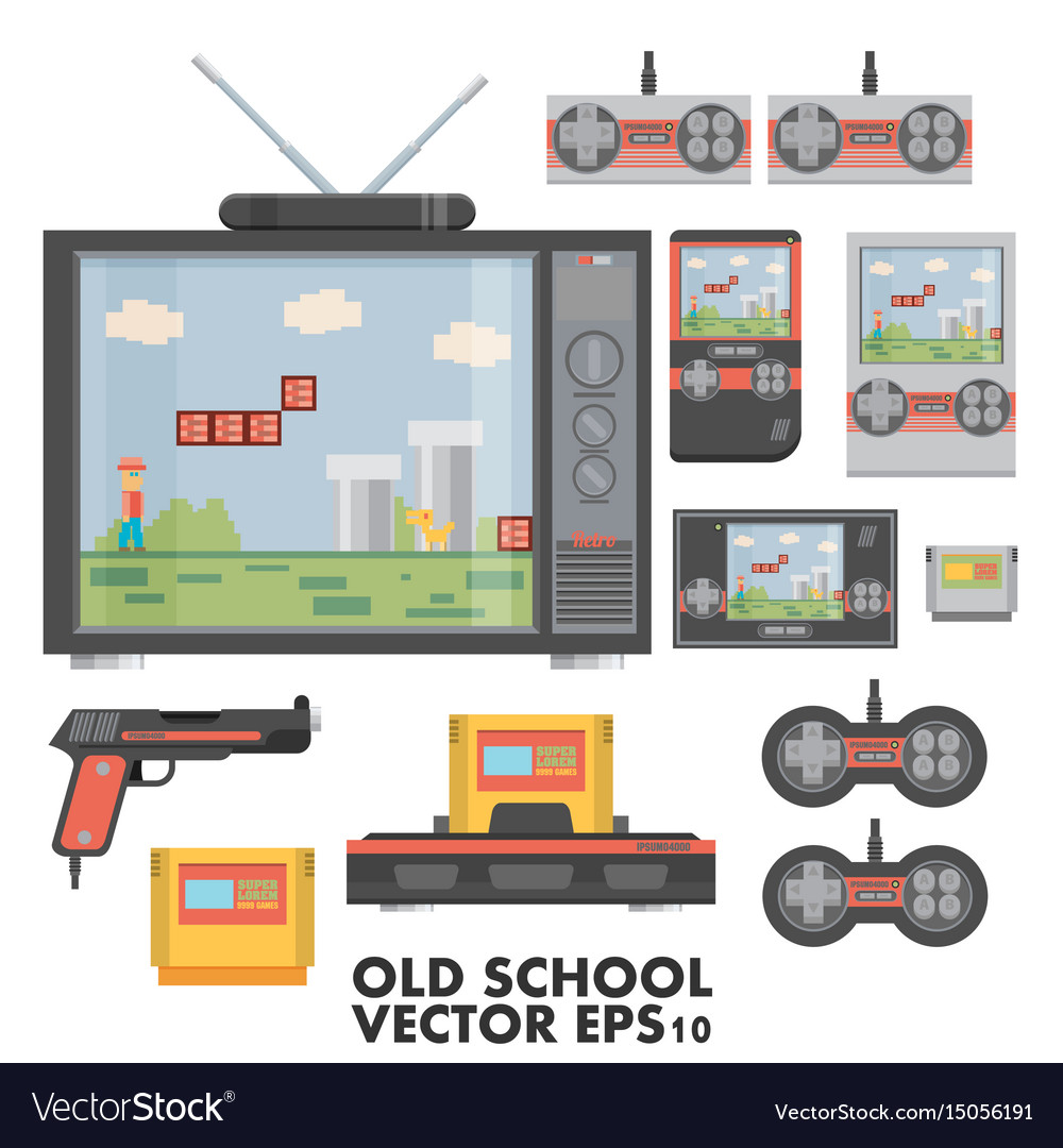 Flat design concept of game environment tools