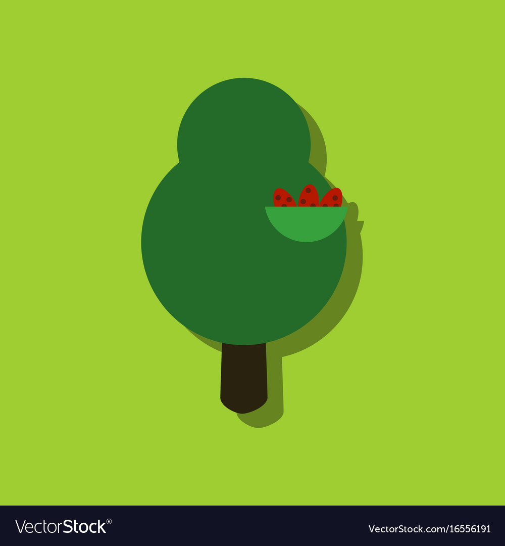 Flat icon design collection tree and nest