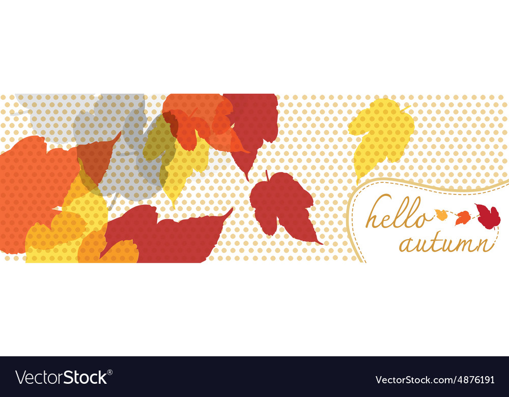 Hello autumn banner with dot pattern