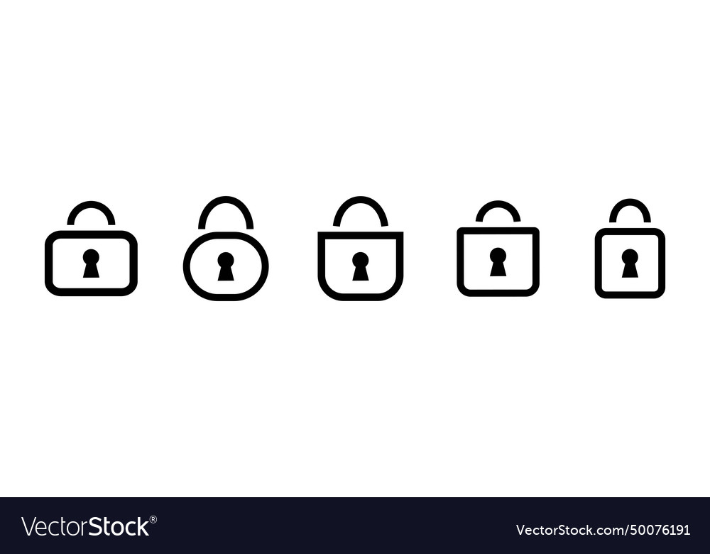Lock minimalistic line icon padlock p symbol vector image Lock minimalistic line icon padlock p symbol