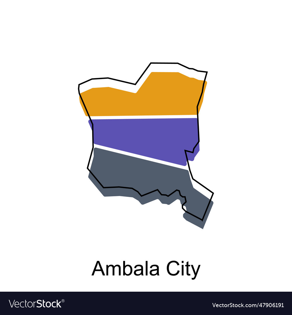 Map of ambala city modern outline high detailed Vector Image