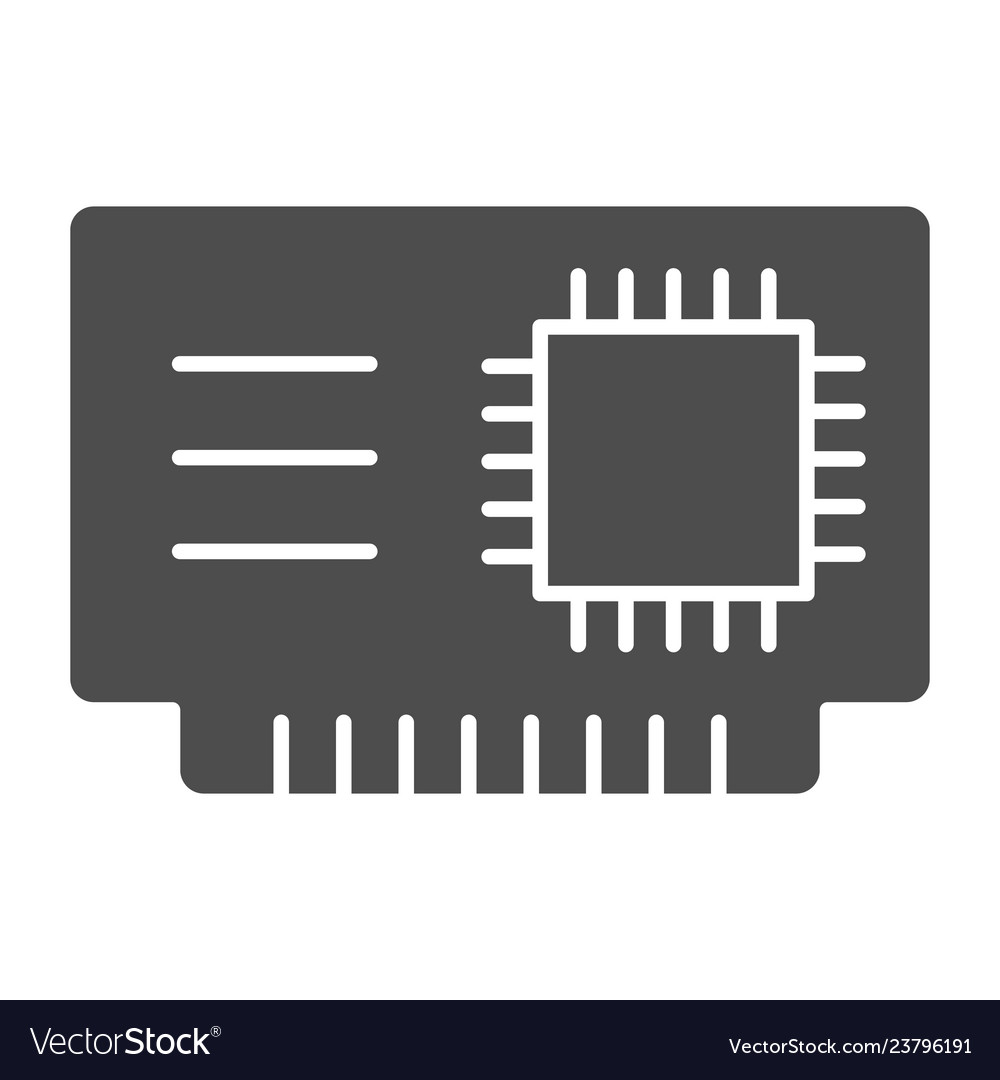 Microchip solid icon cpu vector image Microchip solid icon cpu