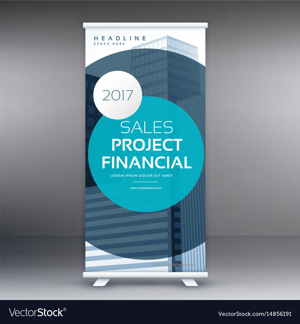 Modern Standee Display Design Roll Up Banner Vector Image