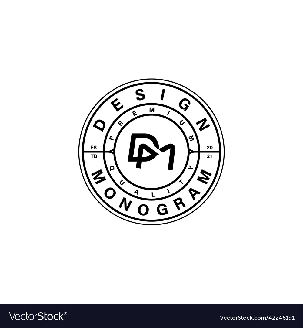 Monogram badge concept design template