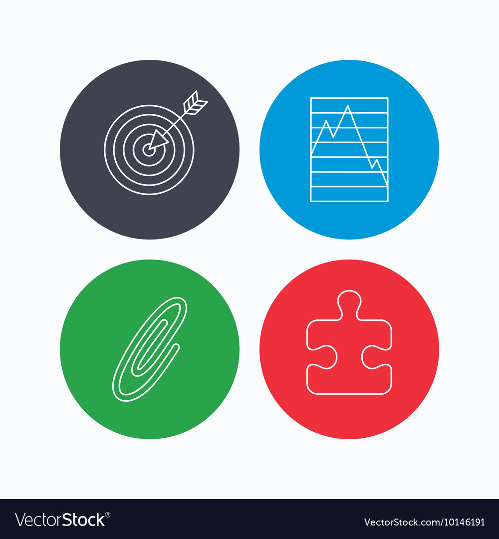 Puzzle graph charts and target icons