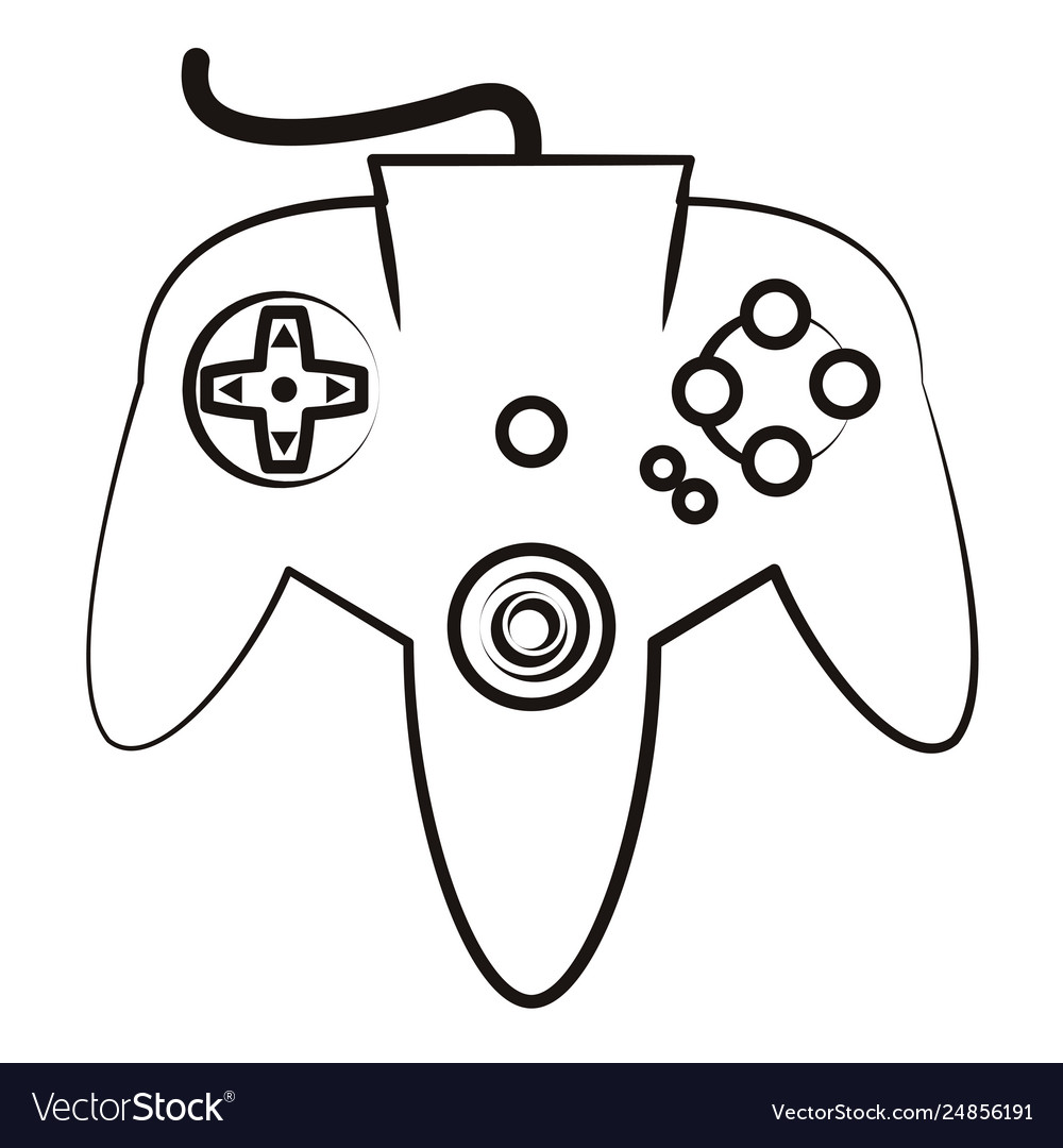 Retro console gamepad sketch Vector Image Retro console gamepad sketch