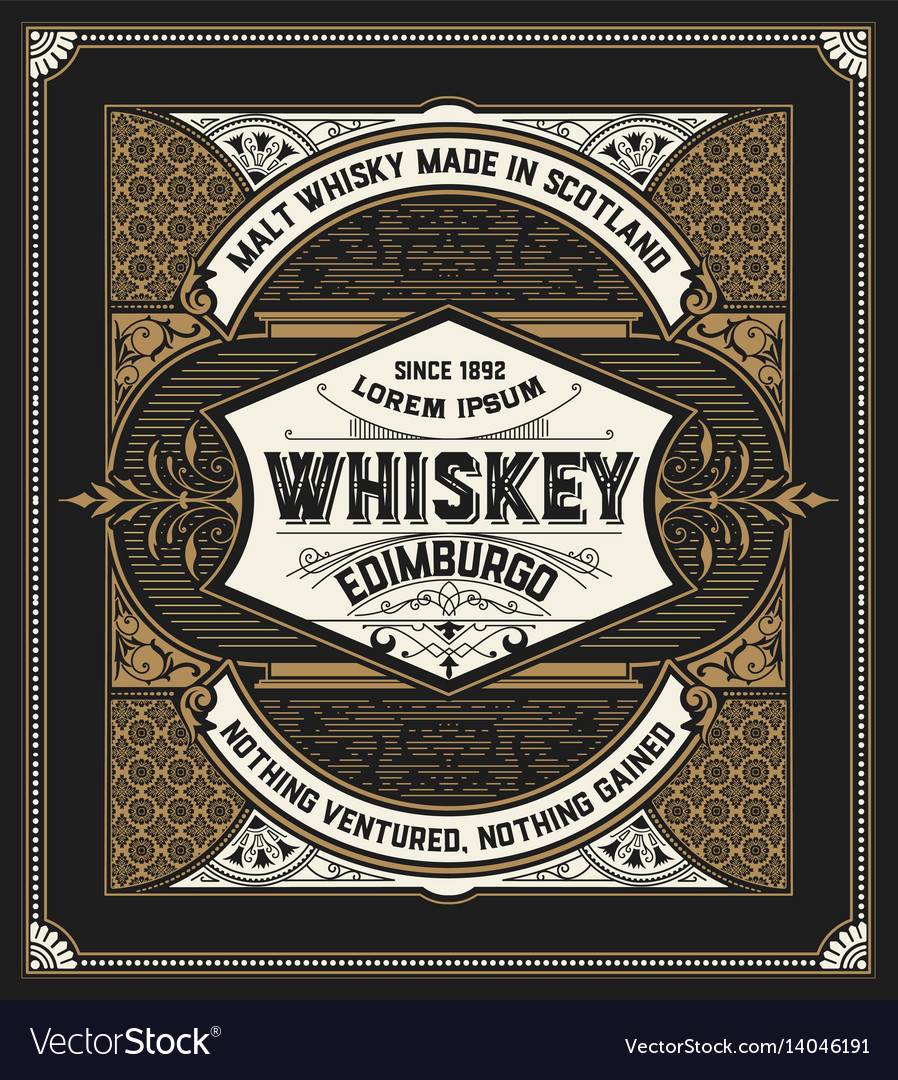 Retro logo for whiskey Royalty Free Vector Image