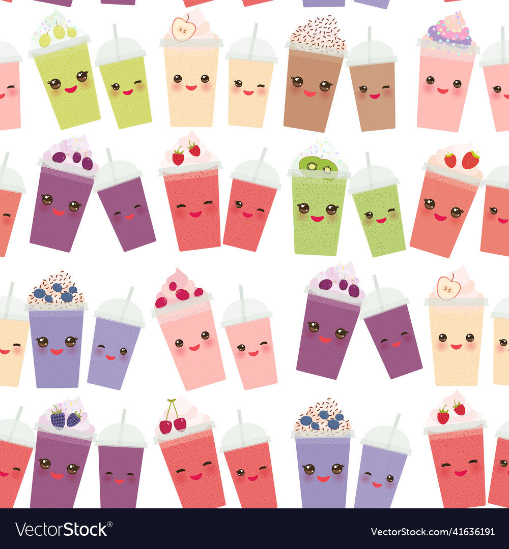 Seamless pattern smoothie blueberry raspberry vector image Seamless pattern smoothie blueberry raspberry