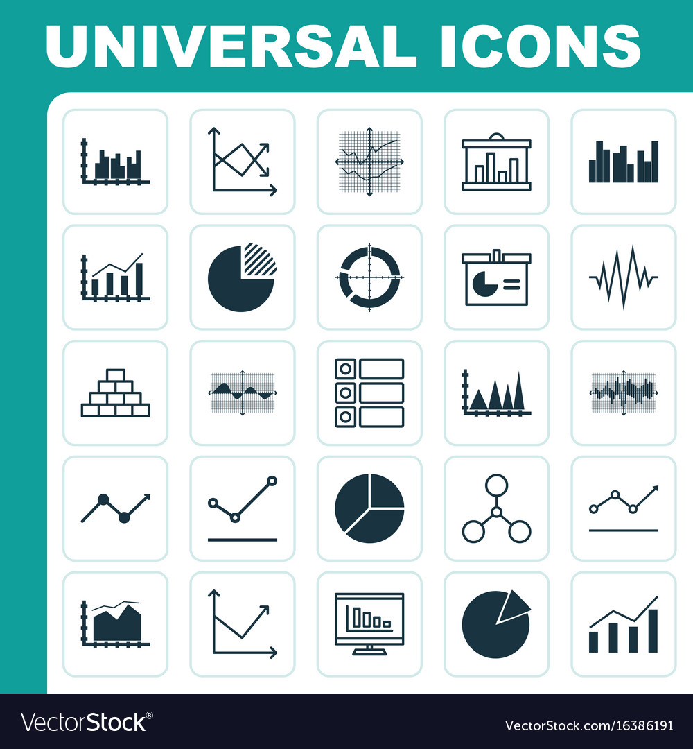 Set of graphs diagrams and statistics icons