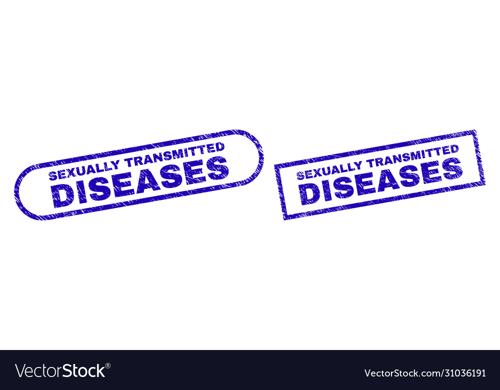 Sexually transmitted diseases blue rectangle stamp