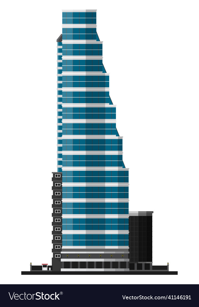 Skycraper building isolated on white