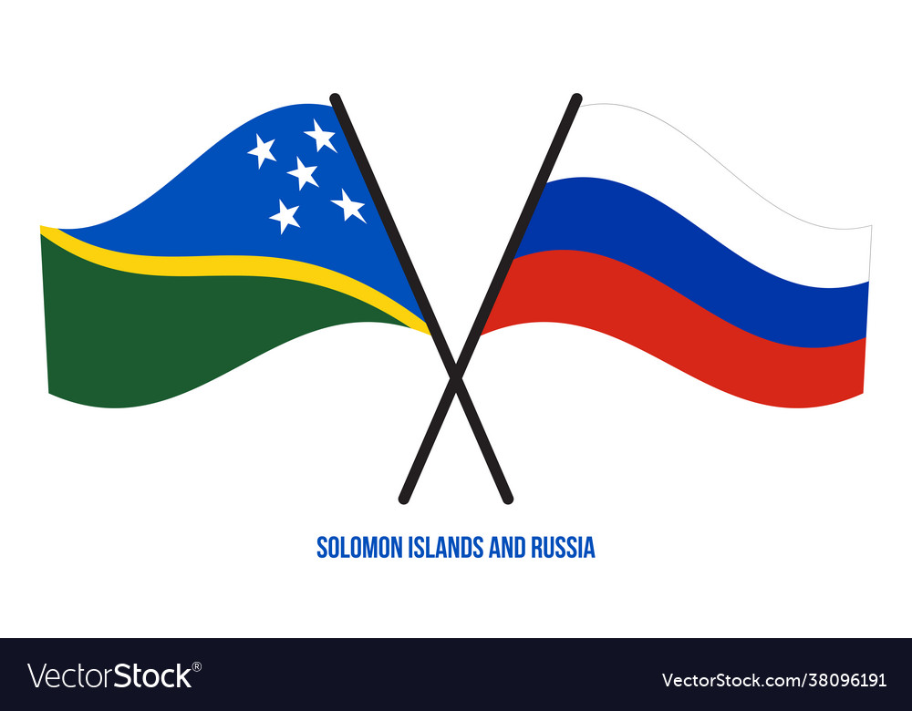 Solomon islands and russia flags crossed