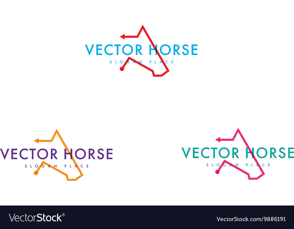 Three development creative logo horse