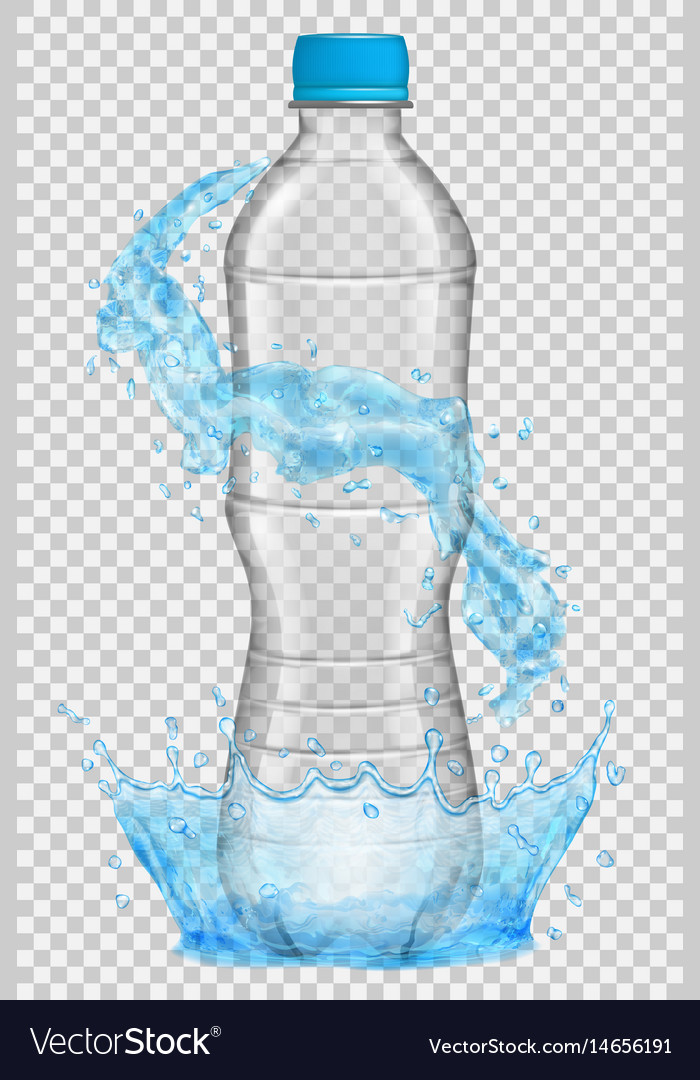 Transparent plastic bottle with water crown Vector Image