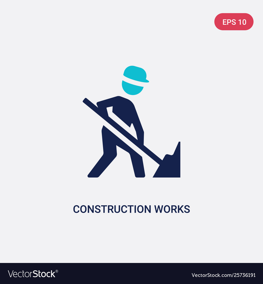 Two color construction works icon from