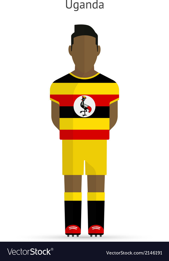 Uganda football player soccer uniform Royalty Free Vector