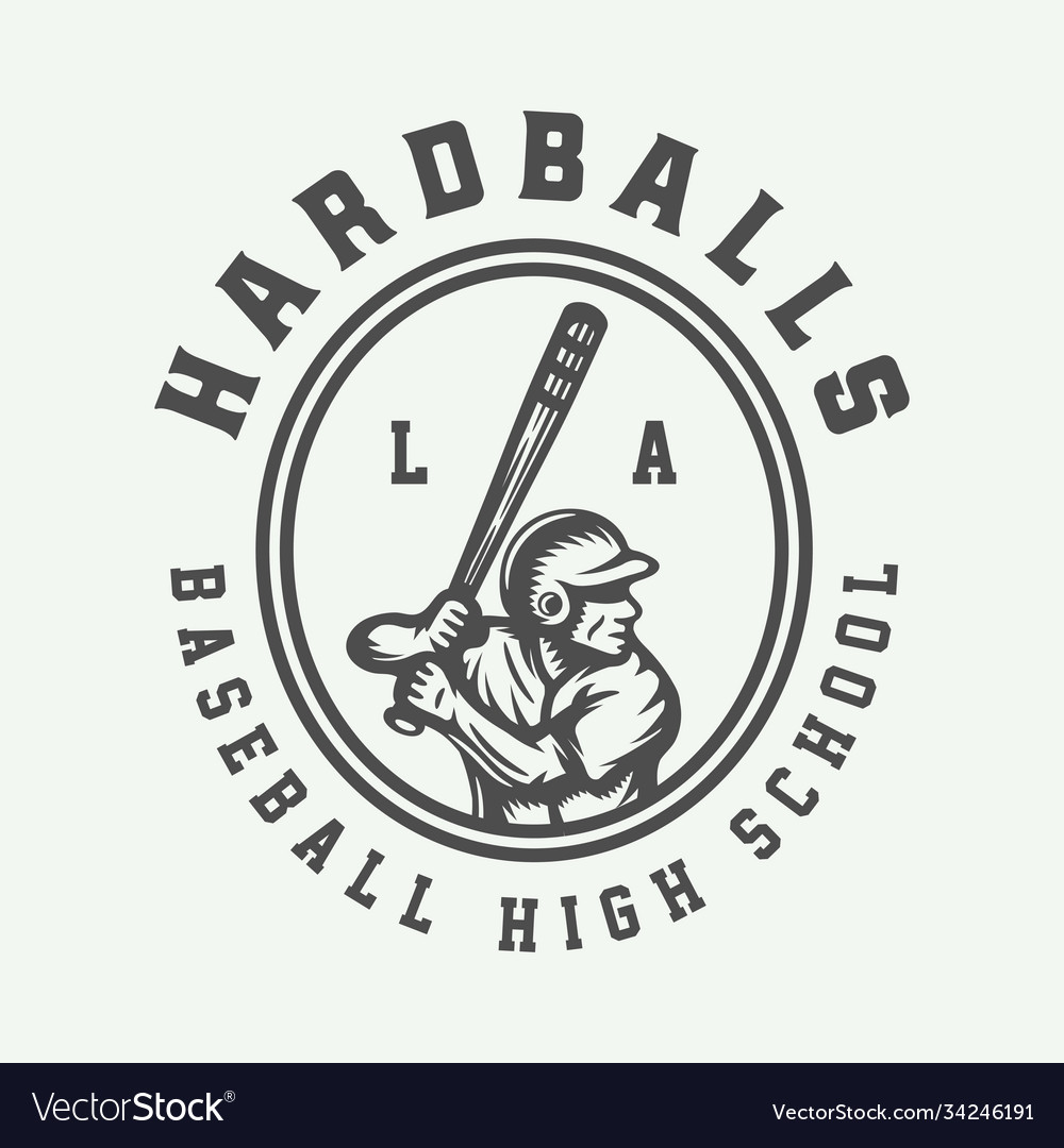 Vintage baseball sport logo emblem badge mark vector image Vintage baseball sport logo emblem badge mark