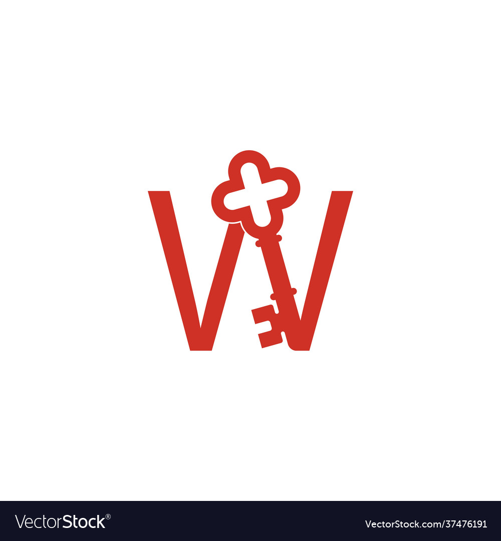 W Initial Logo with Key Icon