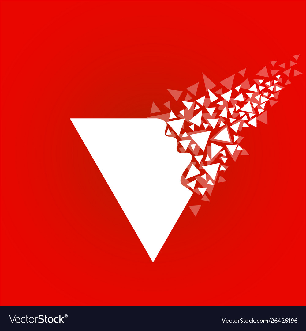 Abstract triangle with explosion on small