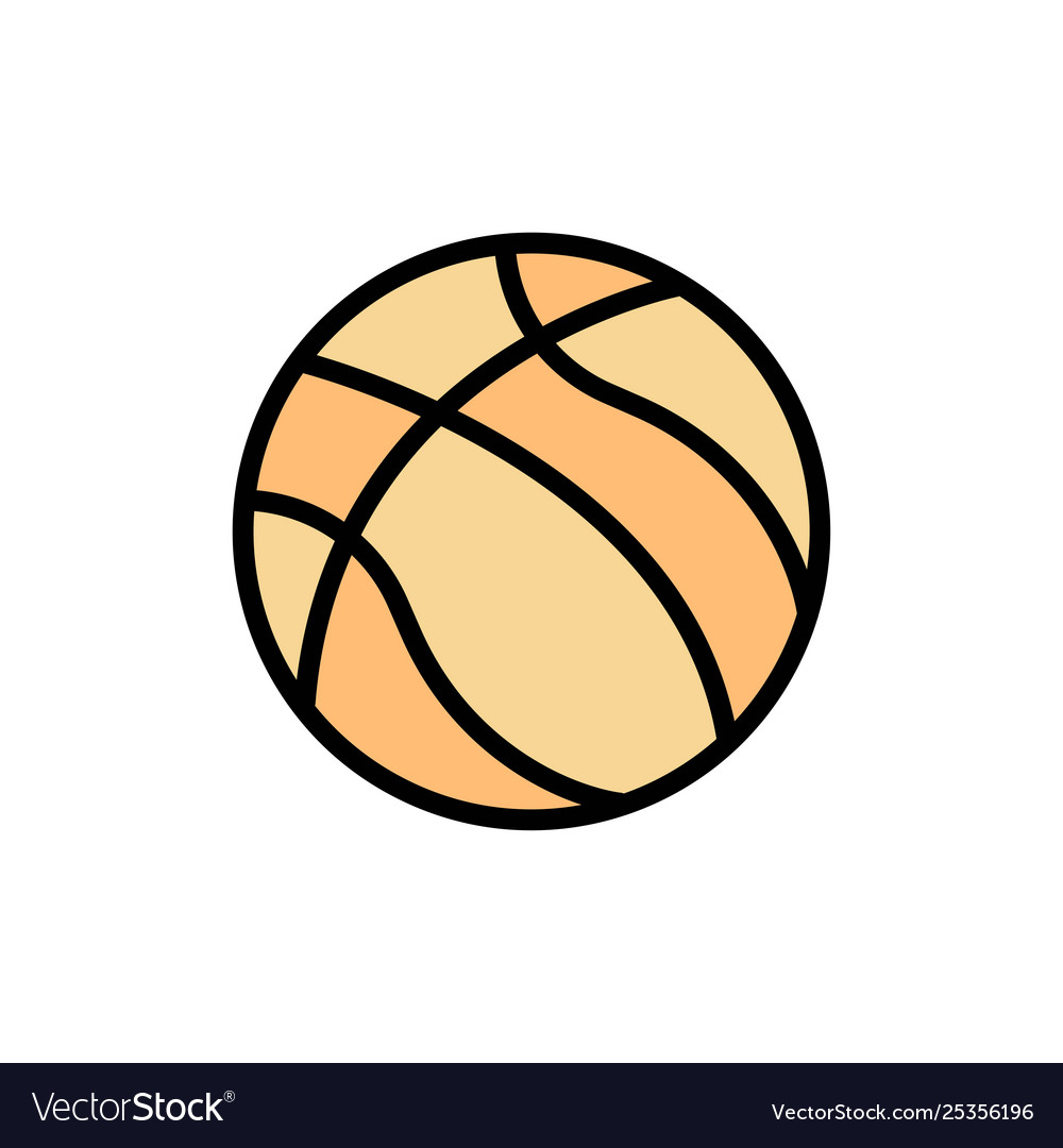 Ball basketball nba sport flat color icon vector image Ball basketball nba sport flat color icon