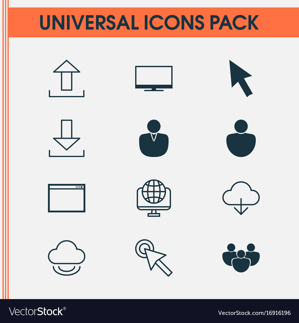 Connection icons set collection of user account vector image Connection icons set collection of user account