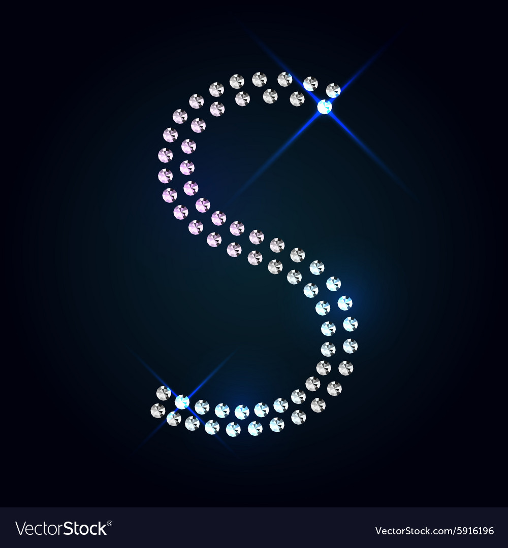 Gems a letter shiny diamond font