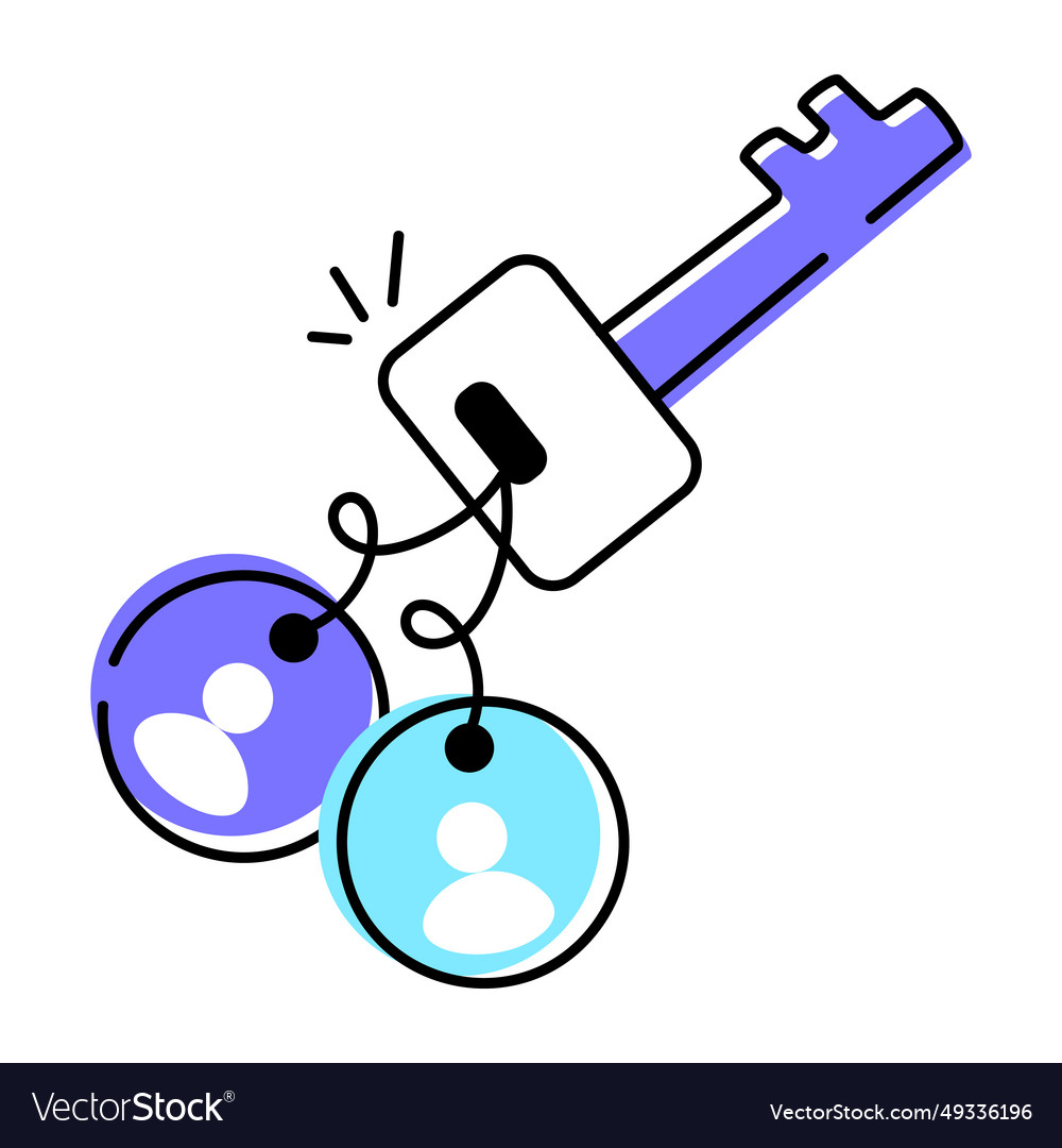Get this doodle icon of authentication key
