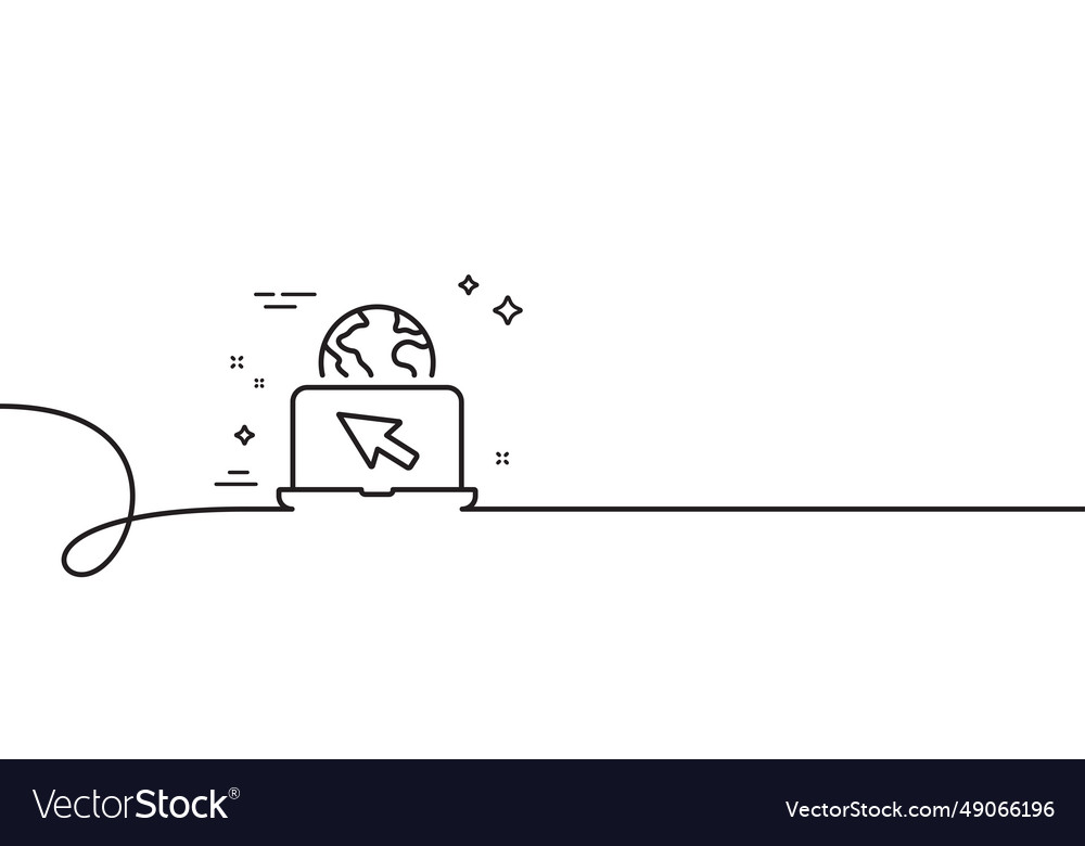 Internet line icon laptop web sign continuous vector image Internet line icon laptop web sign continuous
