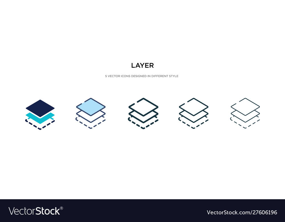 Layer icon in different style two colored