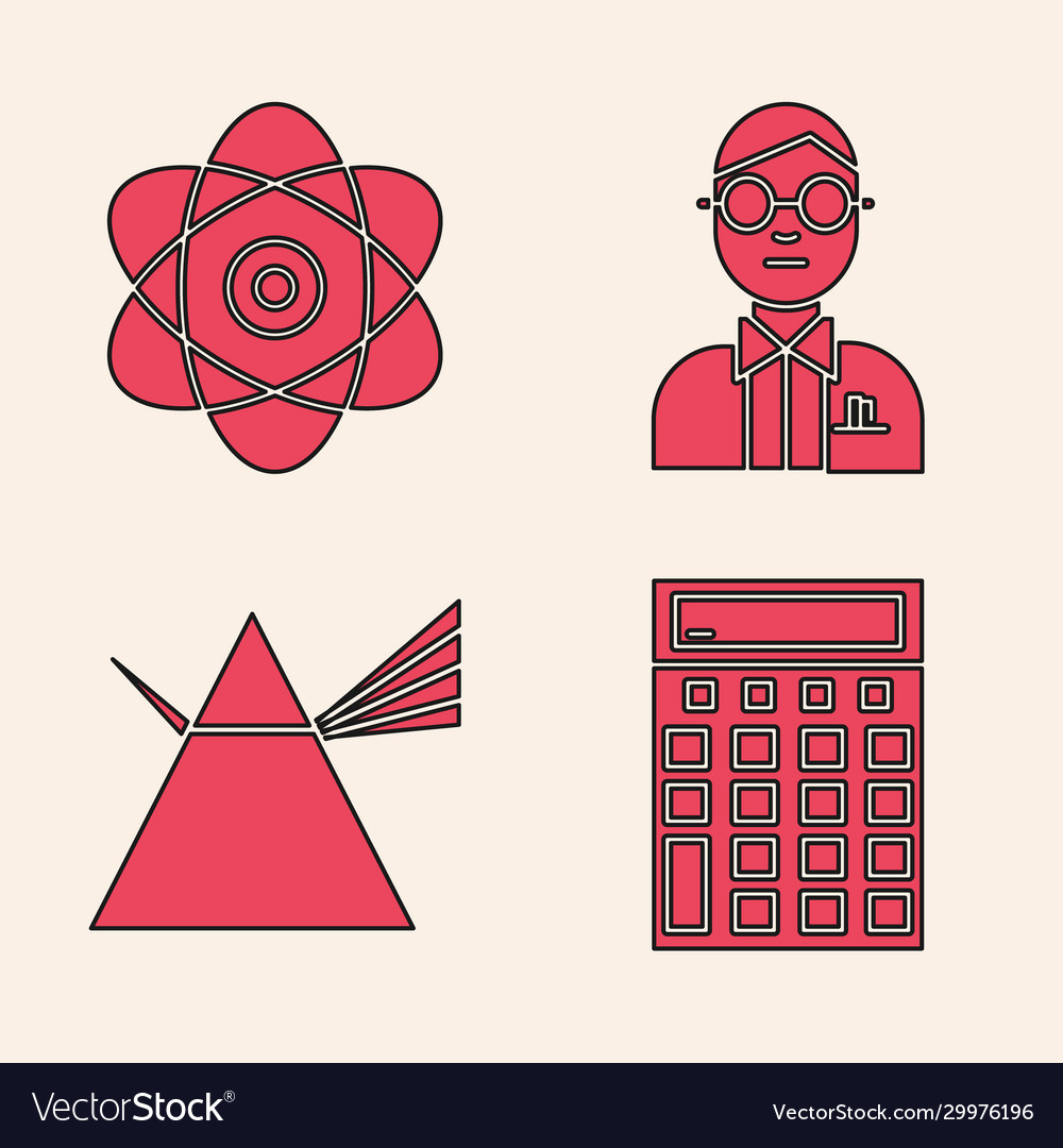 Set calculator atom scientist and light rays
