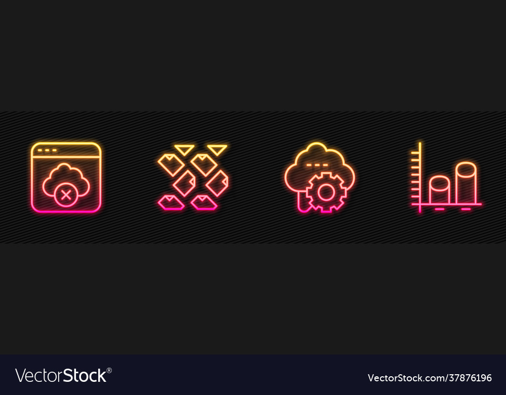Set line cloud technology data transfer failed vector image Set line cloud technology data transfer failed