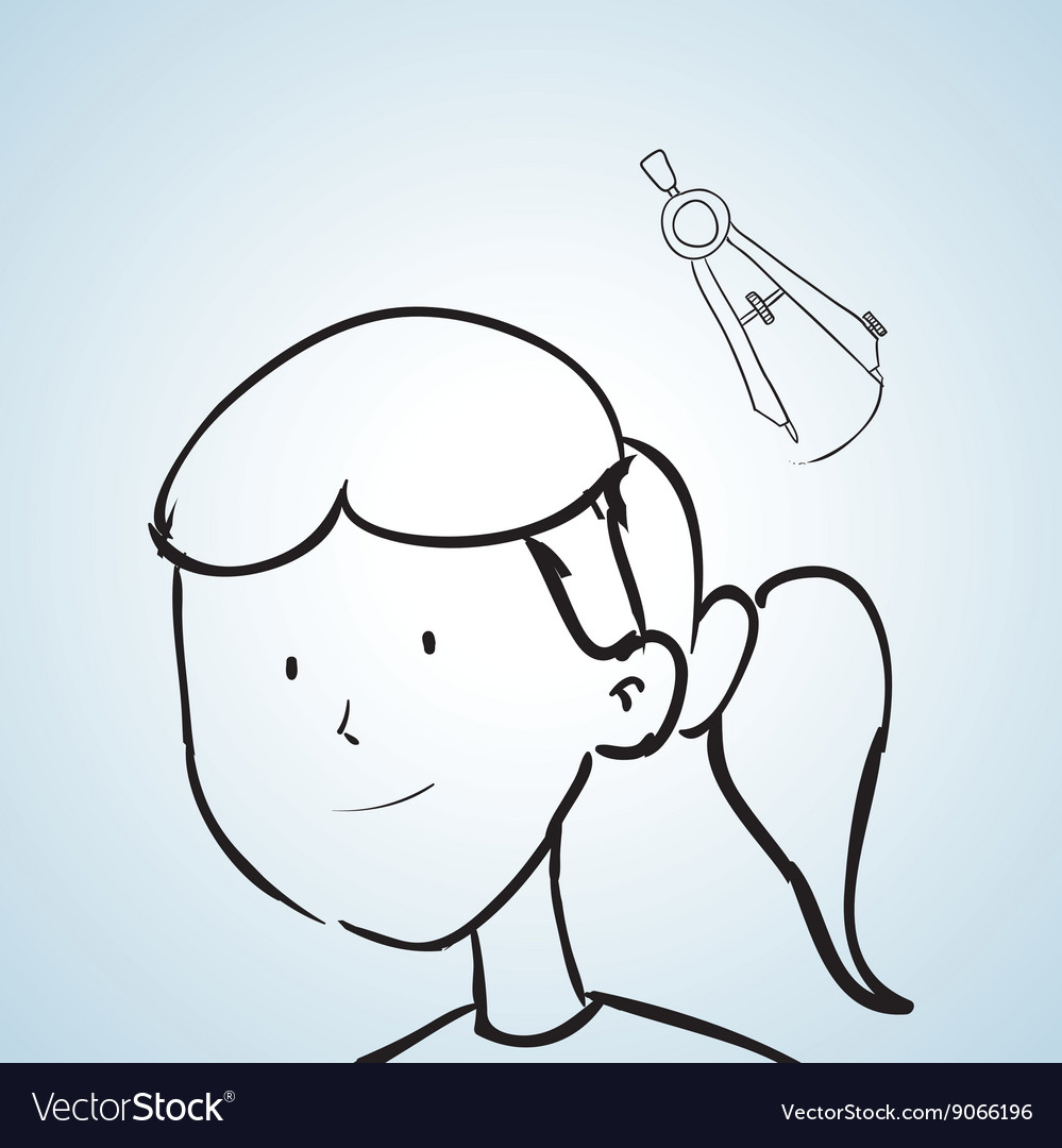 Sketch icon creative concept flat Royalty Free Vector Image