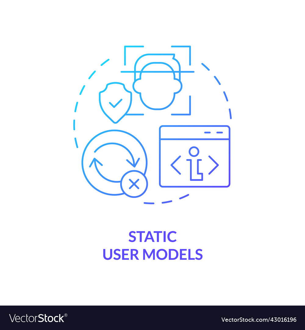 Static user models blue gradient concept icon vector image Static user models blue gradient concept icon