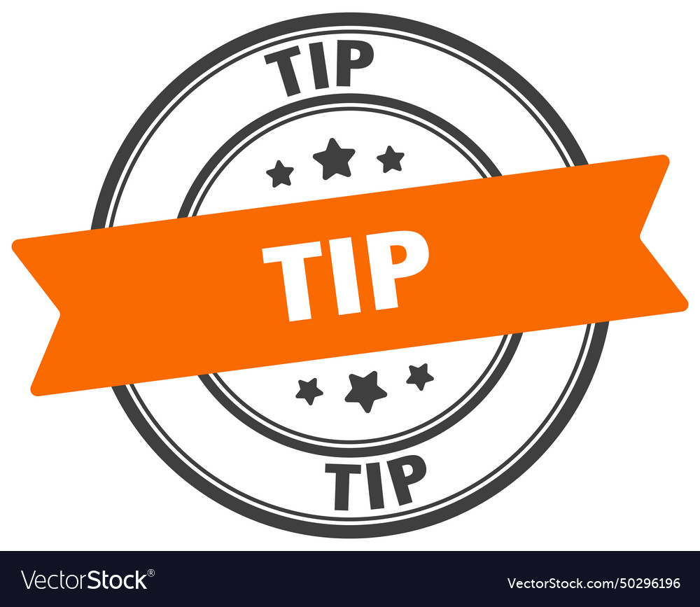 Tip stamp label on transparent background
