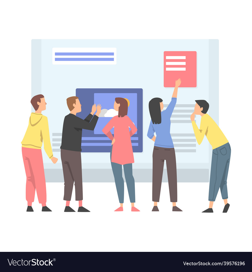Ux or user experience designer creating product vector image Ux or user experience designer creating product