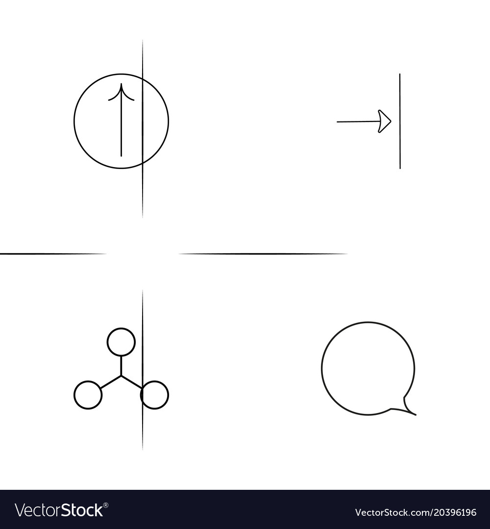 Web and text simple linear icon setsimple outline
